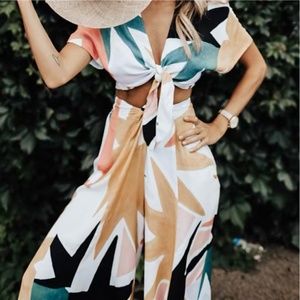 Boutique Boho Tropical Crop Top and Pants